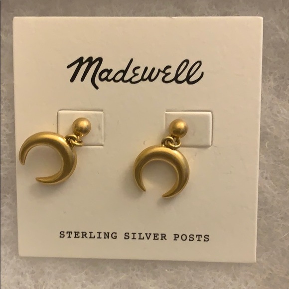 Madewell Chunky Crescent Moon Drop Earrings - Picture 5 of 6